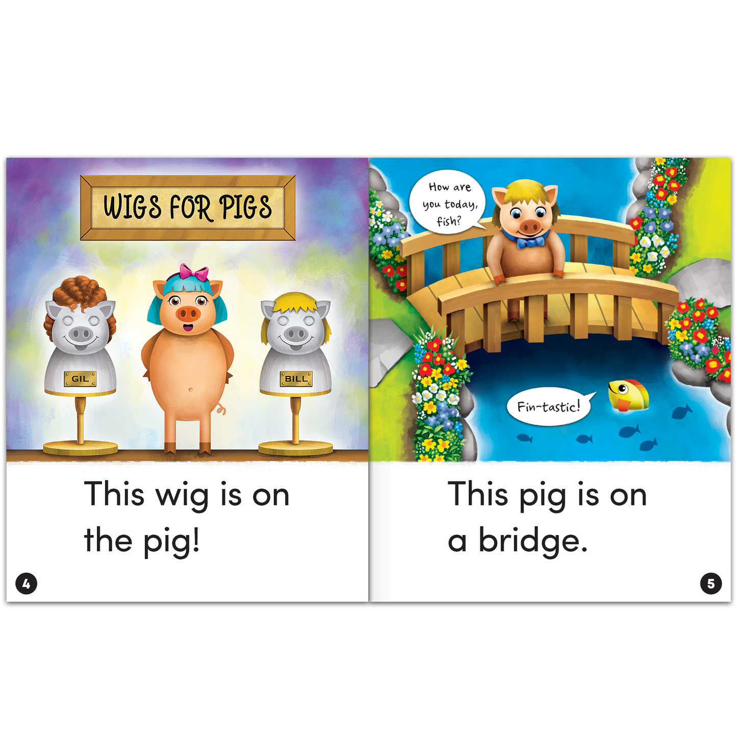 Animal Antics: Six Silly Pigs - Short i Vowel Book Room