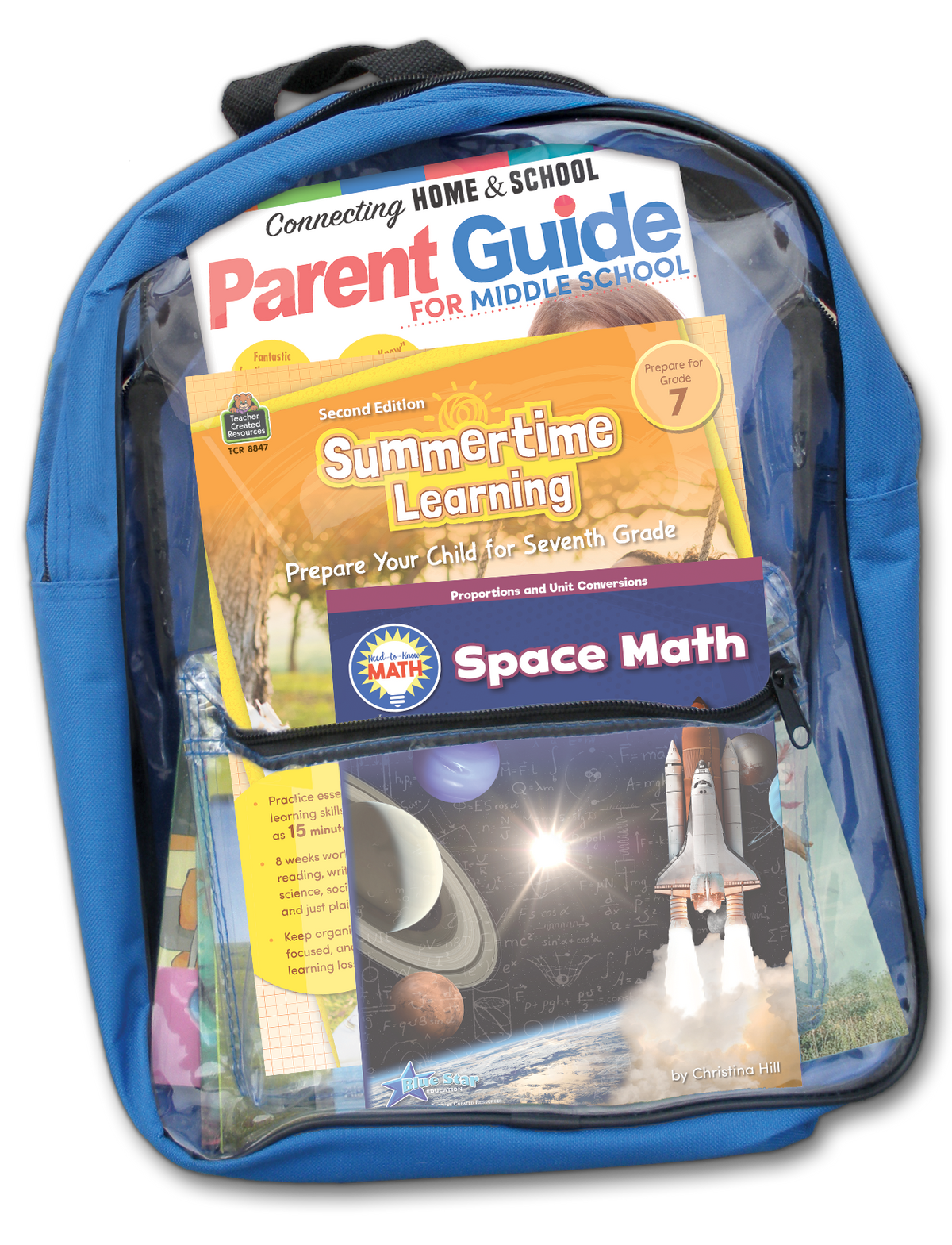 Learning Backpack Summertime Learning: Preparing For Seventh Grade Backpack – Blue Star ...
