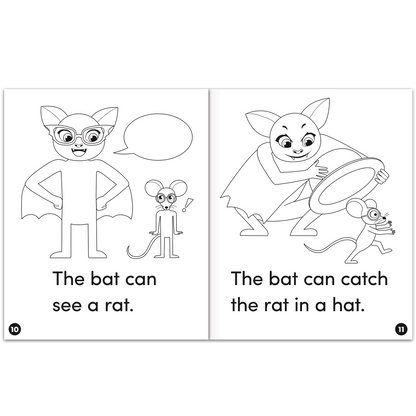 Animal Antics: That Busy Bat - Short a Vowel Reader (B/W version) - 6 Pack