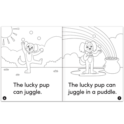 Animal Antics: The Lucky Pup - Short u Vowel Reader (B/W version) - 6 Pack
